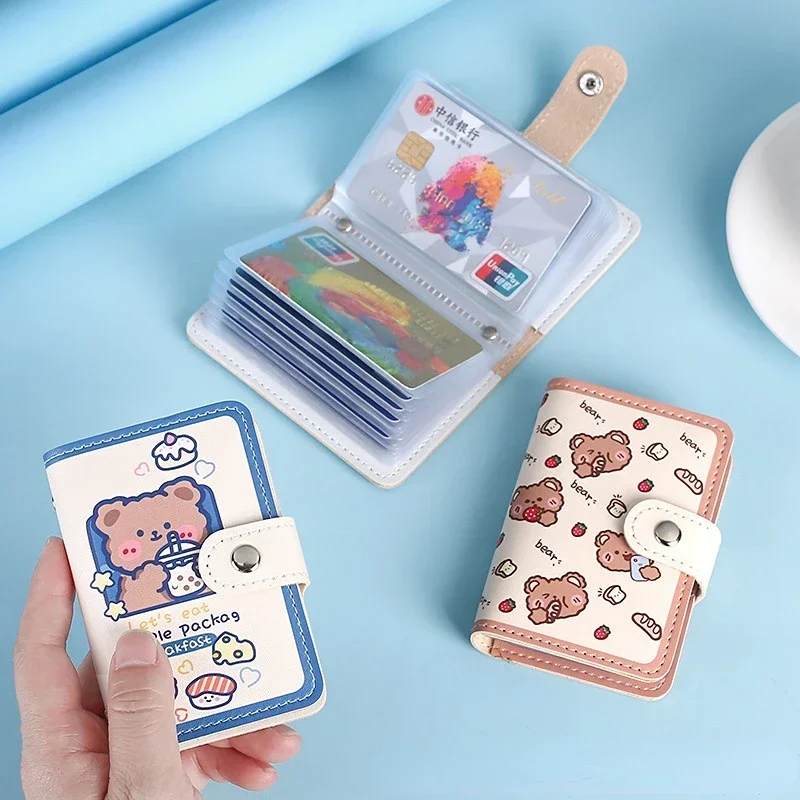 

Женский держатель для визитных карточек Kawaii, держатель для кредитных карт, сумка для удостоверения личности, кошелек для паспорта, мультяшный милый чехол из искусственной кожи с героями мультфильмов