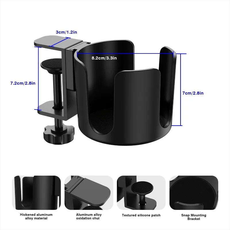 Clamp‑On Desk Cup Holder Punch‑Free Mount Mug Bracket Household Water Cup Storage Rack Desktop Organizer Accessory