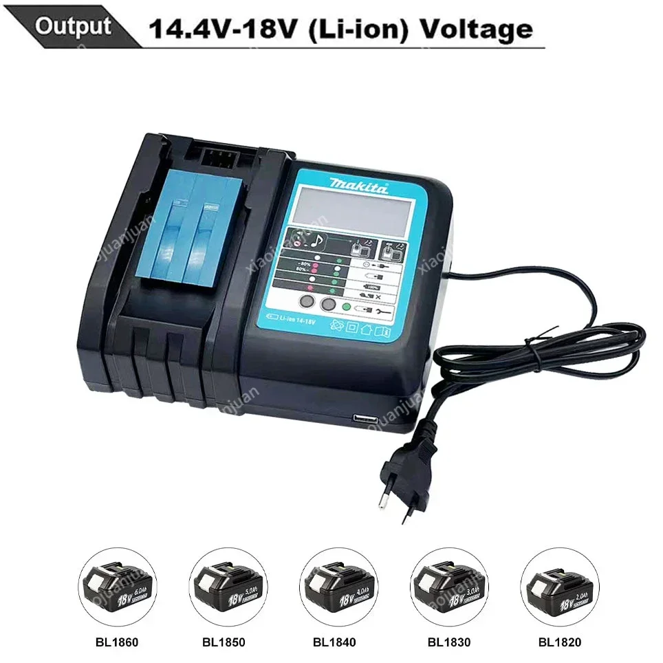 Makita-100% Original Rechargeable Power Tool Battery, Replaceable LED Lithium-ion, 6.0 Ah 18V LXT BL1860B BL1860BL1850