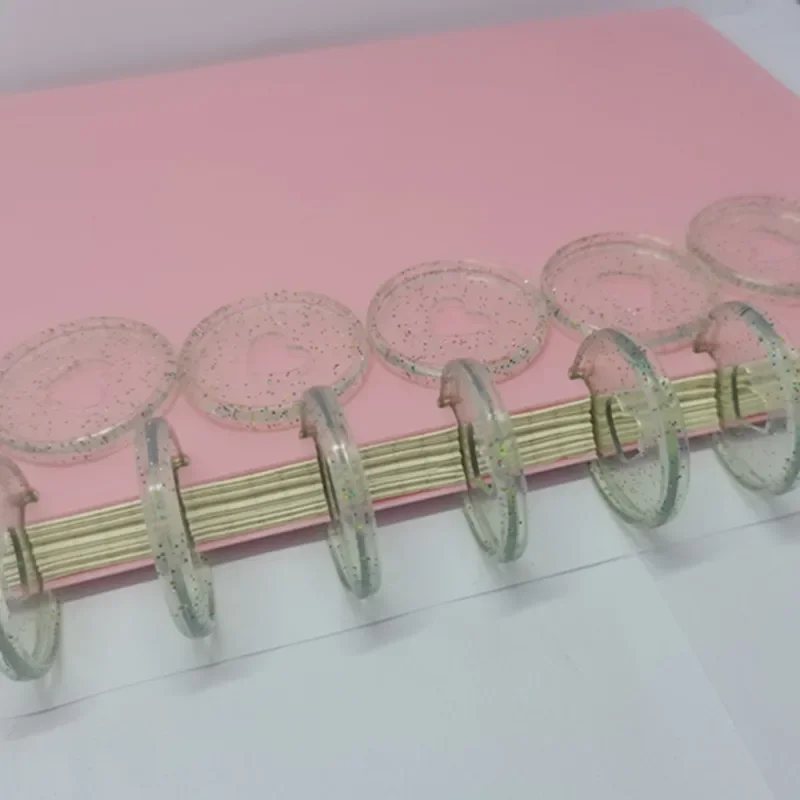 Transparent plastic love binding ring, mushroom hole loose-leaf notebook binding adhesive 100PCS35MM