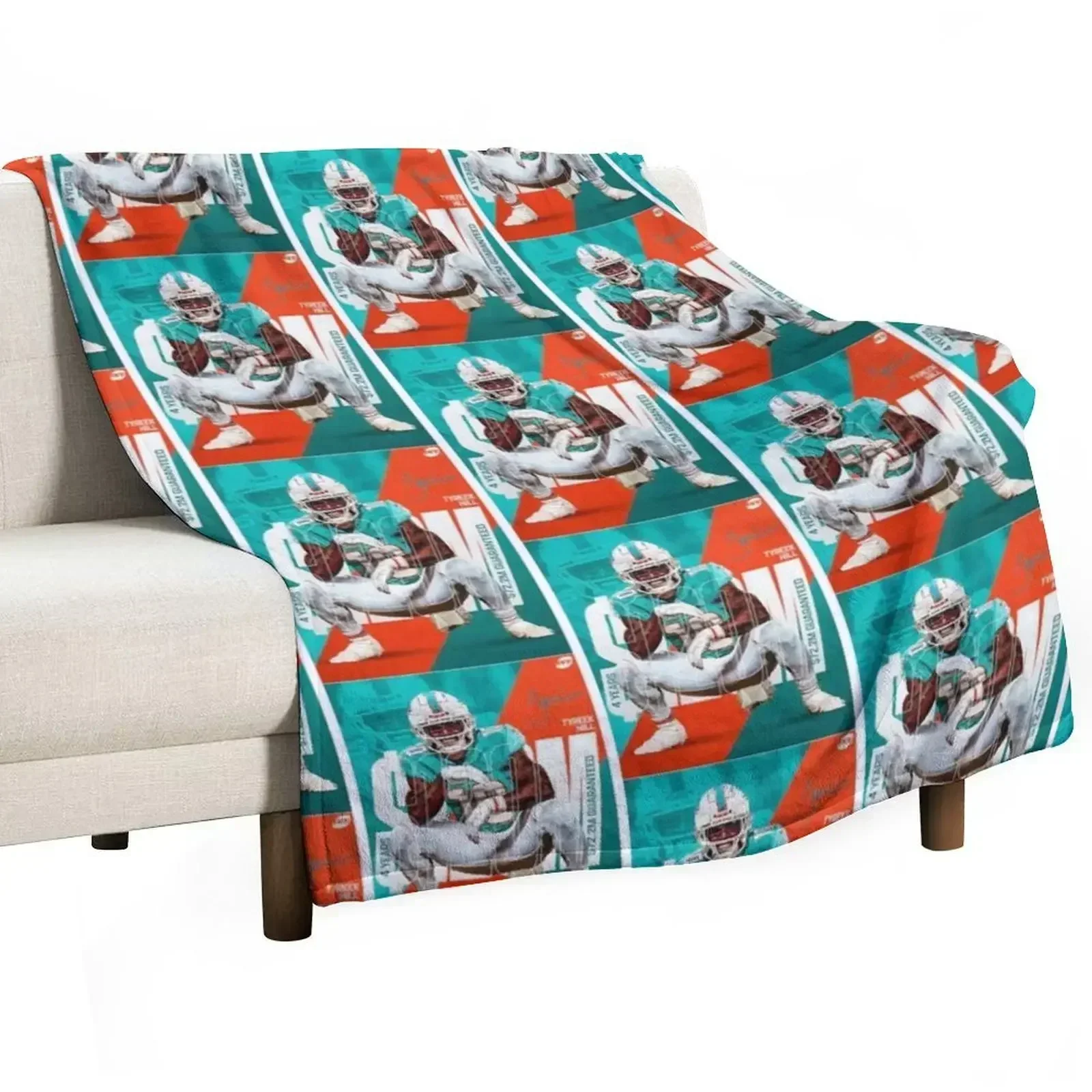 

Tyreek Hill Dolphins Throw Blanket Luxury Soft Plush Plaid Comforter sofa bed Blankets