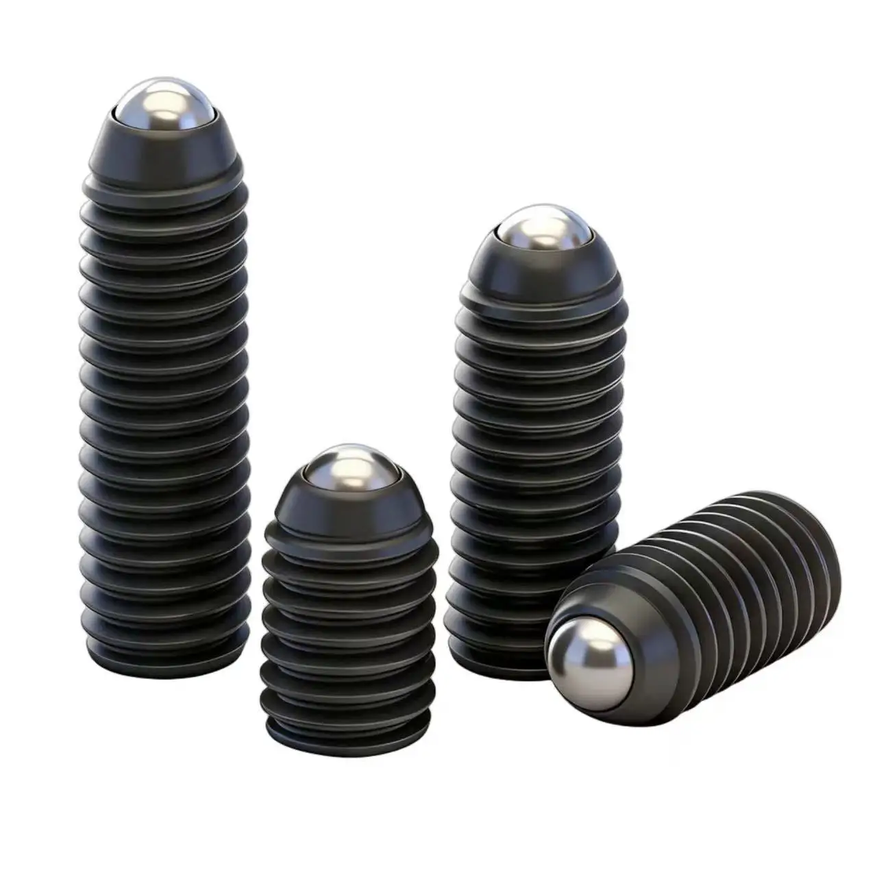 Yjt1113 Alloy Steel Ball-point Hex Socket Spring Ball Plunger Grub Point Set Screw Black M3-m12