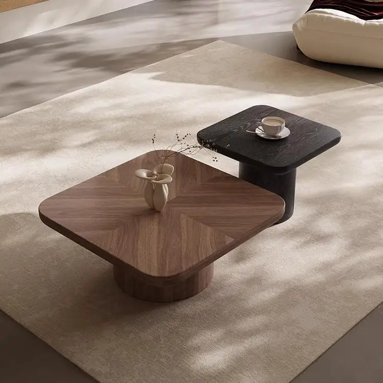 Hot Sale Designer Living Room Coffee Table Set Modern Square Center Wooden Coffee Table Luxury Simple Coffee Table Set For Home
