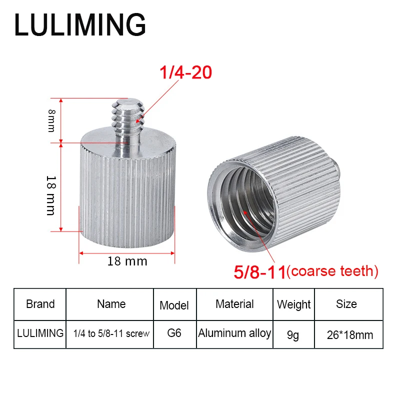 Преобразовательный винт от 5/8-11 до 1/4 3/8 дюйма, адаптер для штатива для лазерного уровня, штатив для камеры, шаровая головка, аксессуары для фотооборудования