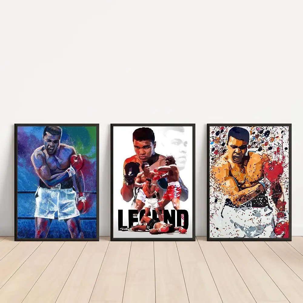 جديد كلاسيكي محمد علي قماش اللوحة الشهيرة الملاكم إلهام المشارك ورق مقاوم للماء ملصق مقهى البيت بار طلاء جدران