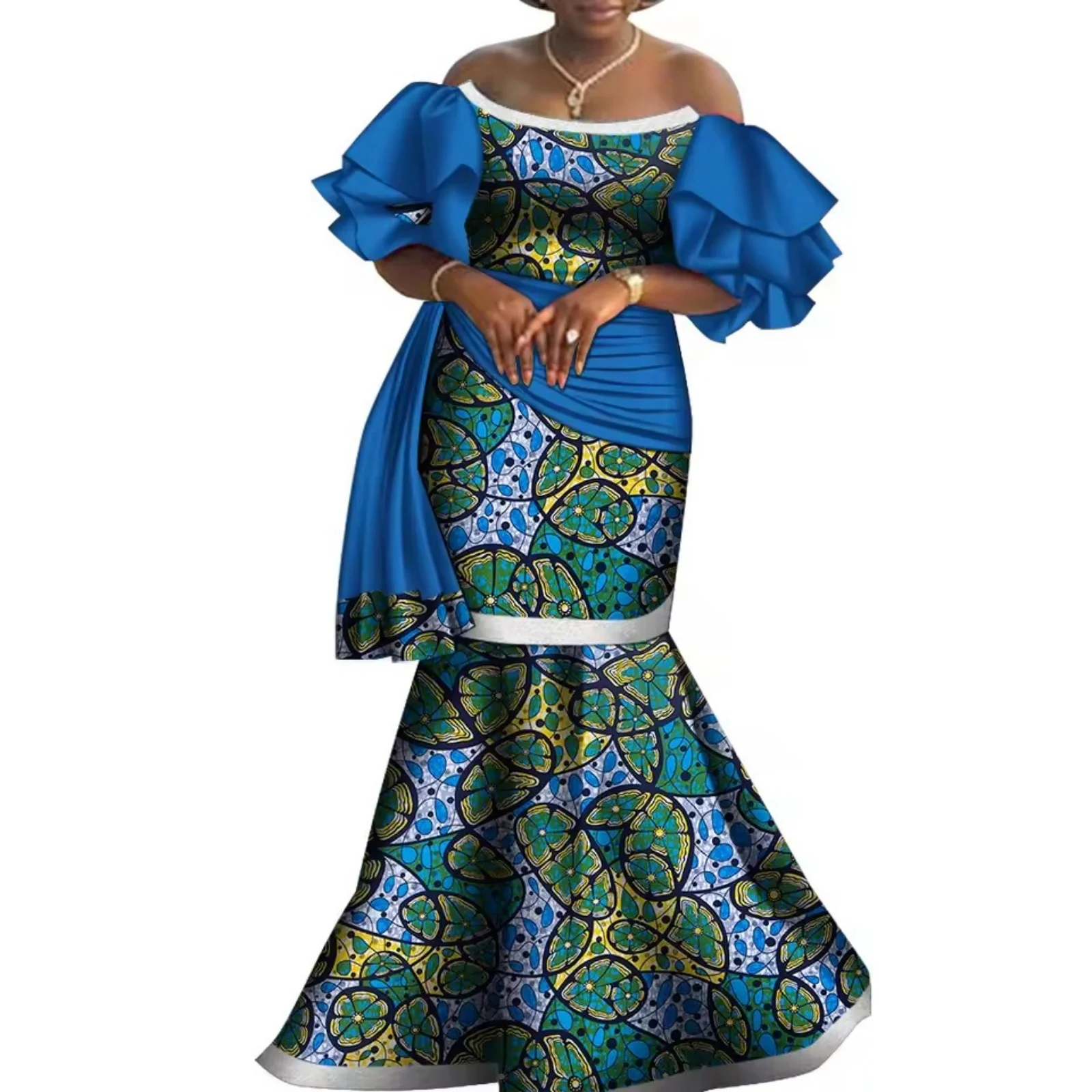 

Elegance Prom Dresses Long Maxi Ankara African Prom Dress Customized Mermaid Formal Party Gown Off Shoulder Gorgeous Applique