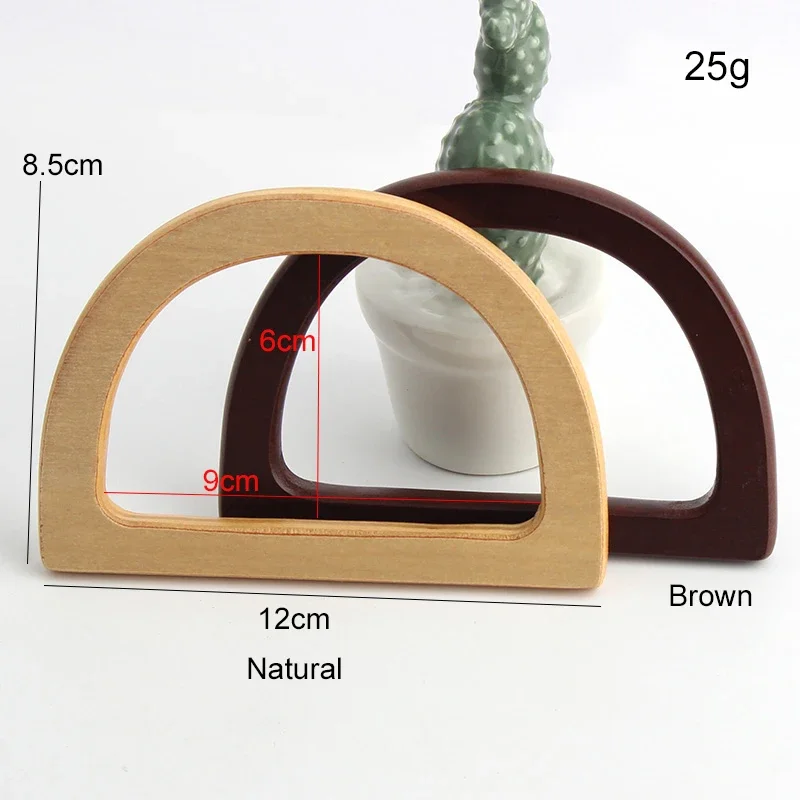 Wooden Bag Handle Tote Bags Square Wood Strap For Women Purse Frame Handle Bags  Replacement Accessories DIY Women's Beach Bag