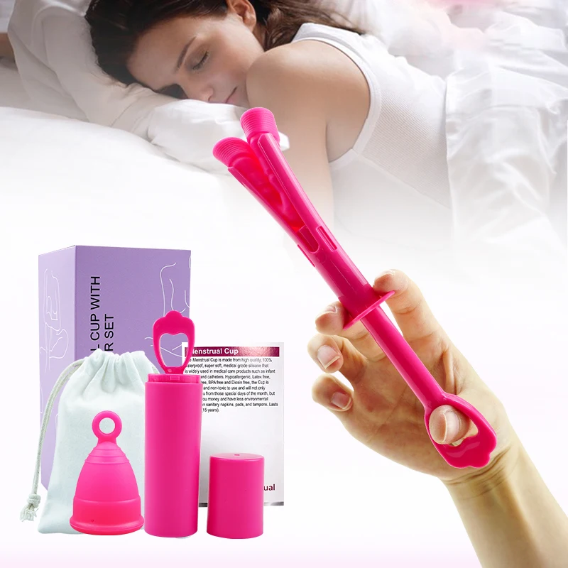 Certified Menstrual Cup Applicator Set Woman Replace Tampon Medical Grade Silicone Menstruations Period Cup Health Care Products