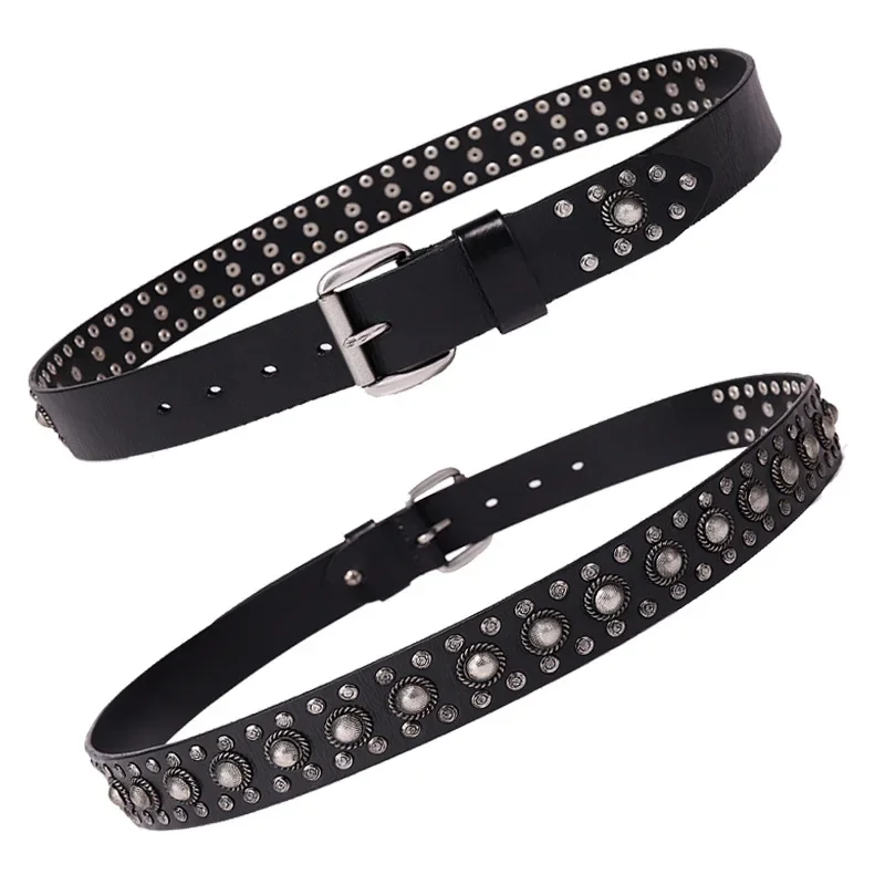 Vintage En Artistieke Punk Stijl Lederen Riem Modieuze Riem Met Punk Rock Elementen Mode Riem