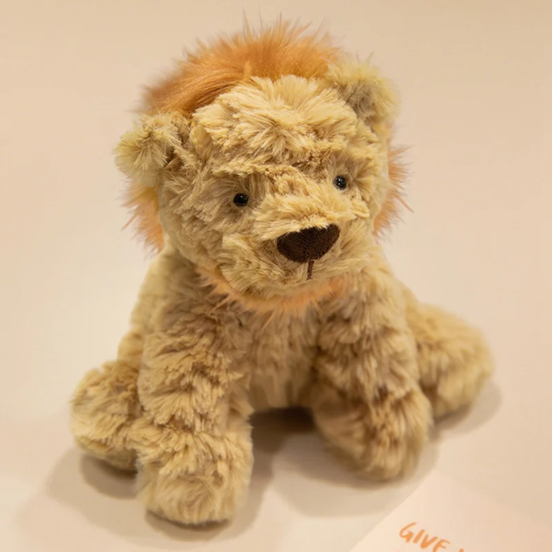 25cm Super Cute Jungle Lion Plush Toy Cartoon Stuffed Animal Doll for Kids Room Decor Boys & Girls Birthday Gift