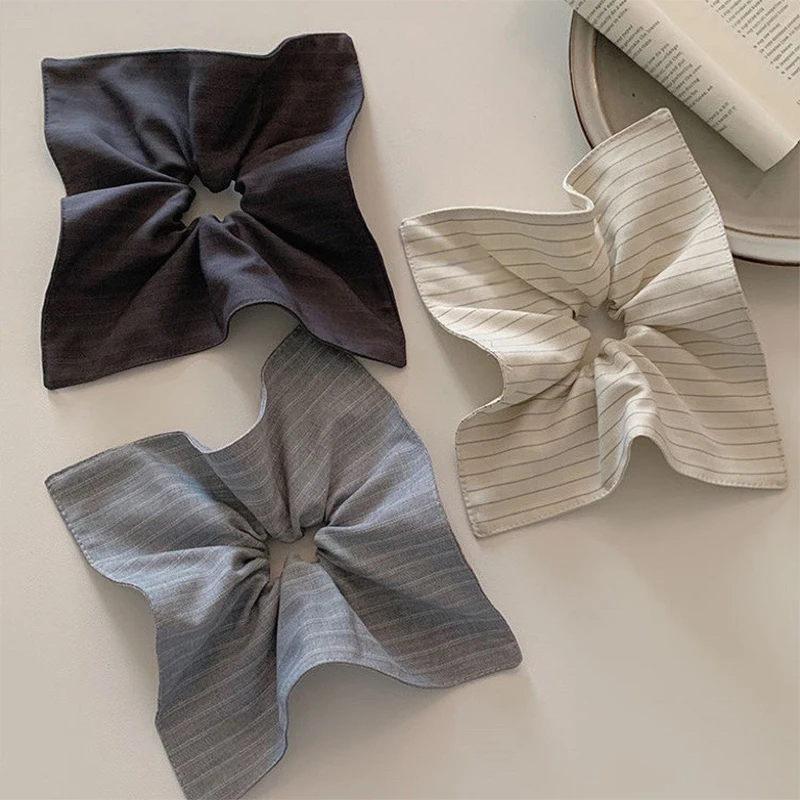 

Korean Striped Elegant Fabric Hair Tie for Women Low Ponytail Holder Fashion Hair Accessory Tie Hair with A Ponytail Hair Tie