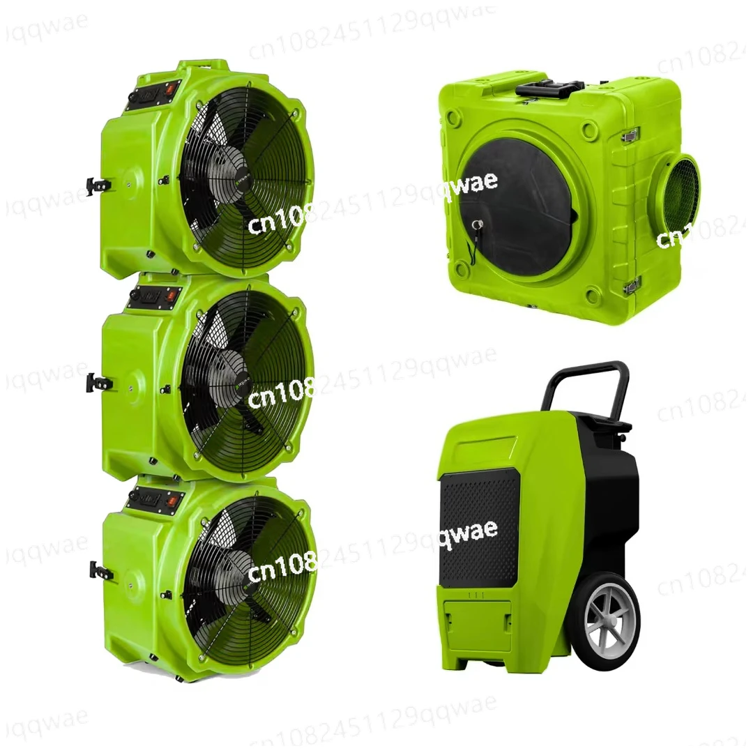 Air scrubbers with three-stage filtration, stackable negative air machines for industrial and commercial use