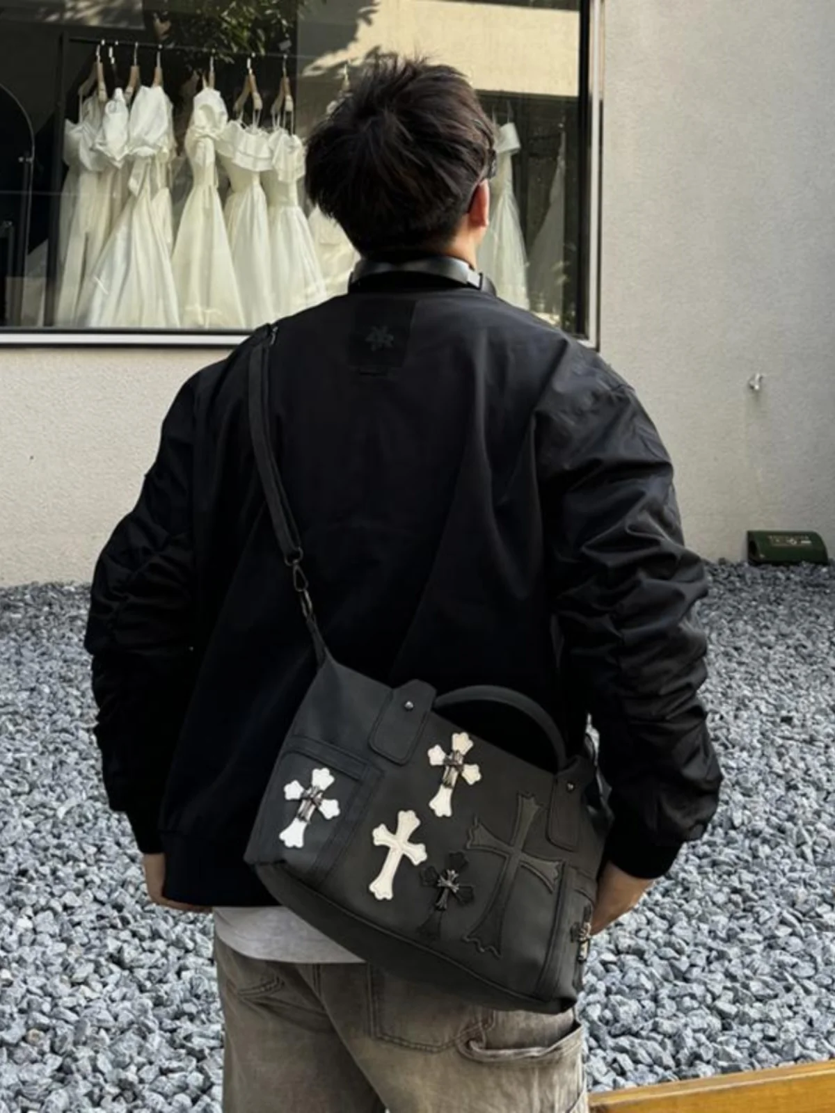 

Crossbody Bag Design Dark Harajuku Commuter Large Capacity Retro Bag Fashionable Street Men and Women