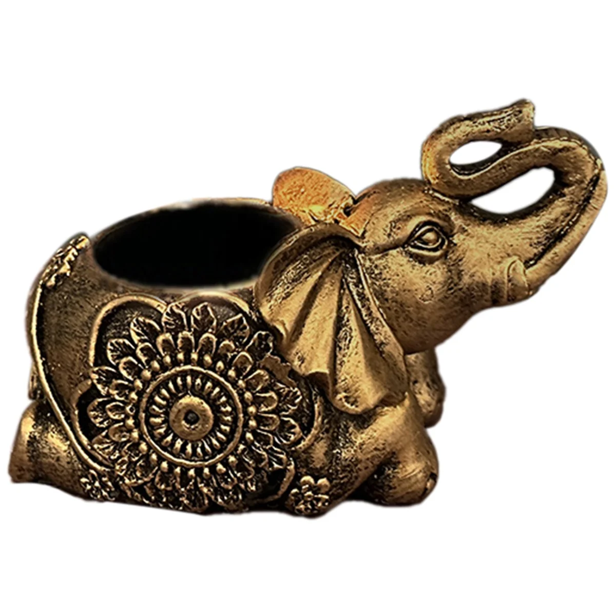 B-Gold Animal Candle Holders Elephant Sculpture Tea Light Candle Holder Deco Small Candle Stick Holders Good Lucky Gift