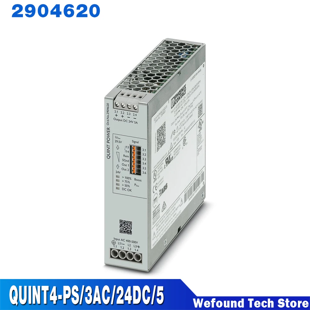 For Phoenix Power Supply Output 24VDC/5A 2904620 QUINT4-PS/3AC/24DC/5