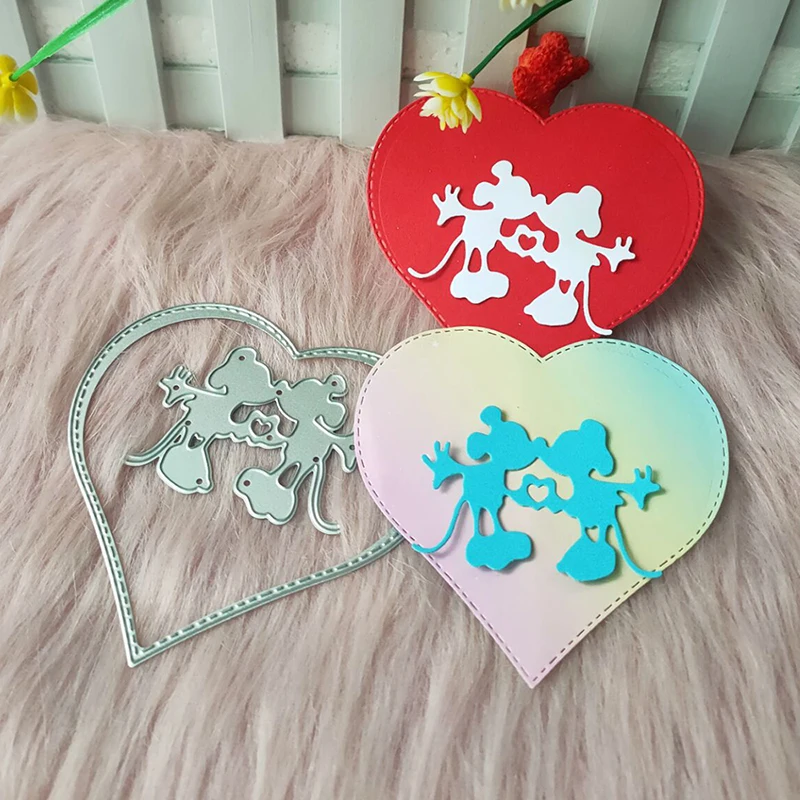 

New Hearts Mice metal cutting die mould scrapbook decoration embossed photo album decoration card making DIY big handicrafts
