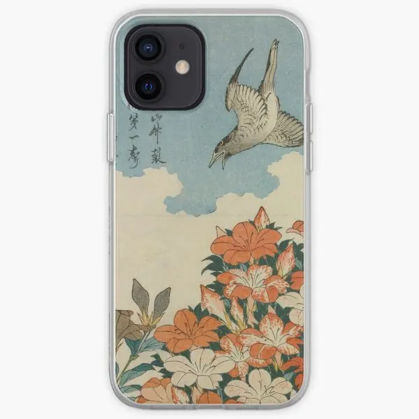 Japanese Art Hokusai Cuckoo And Azalea  Phone Case Customizable for iPhone 6 6S 7 8 Plus X XS XR Max 11 12 13 14 Pro Max Mini