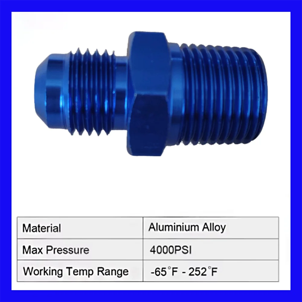 Universal AN3/4/6/8/10/12 Stecker auf NPT Gewinde Gerade Heizöl Luft Schlauch Fitting Rohr Adapter Auto Auto Zubehör Bare Blau