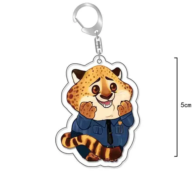 Anime Movie Zootropolis Judith Nick Flash Cosplay Keychain Zootopia Accessories Key Chain Animal Doll Acrylic Pendant Toy Gift