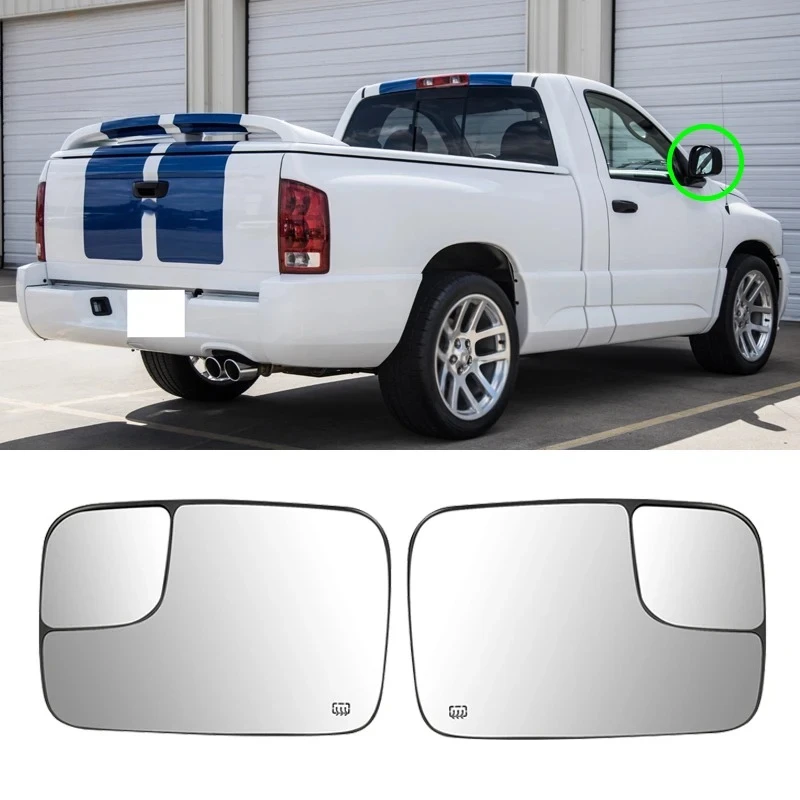 

Towing Mirror Glass Heated Driver Passenger Side For Dodge Ram 1500 2500 3500 Car Rearview Mirrors With Blind Spot Corner Glass