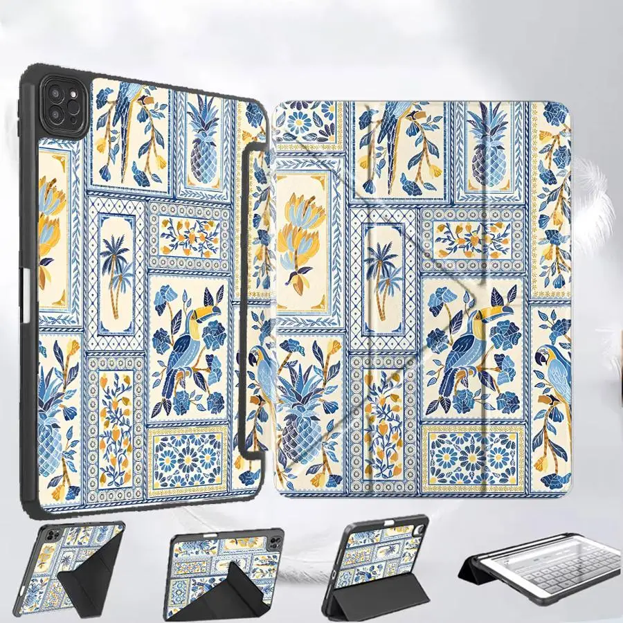 

Artistic Bird Pattern Tablet Case For iPad Mini 6 7 Pro 11th 10th 9th 8th 7th 12.9inch Pro 2025 Air 4 5 M3 M2 M4 11inch Holder