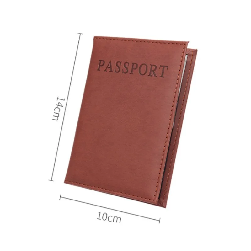 1pc PU Leather Passport Holder with Inner ID Credit Card Slot Pocket for Travel Wallet Passport Covers Case Sleeve Protector