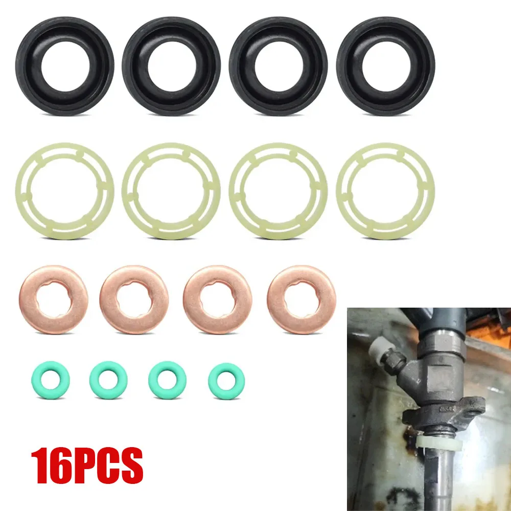 O Ring Car Fuel Injector Seal Gasket Washer Set Parts for CITROEN BERLINGO C3 C4 PICASSO PEUGEOT 207 307 407 2008 - 2013 1.6HDI