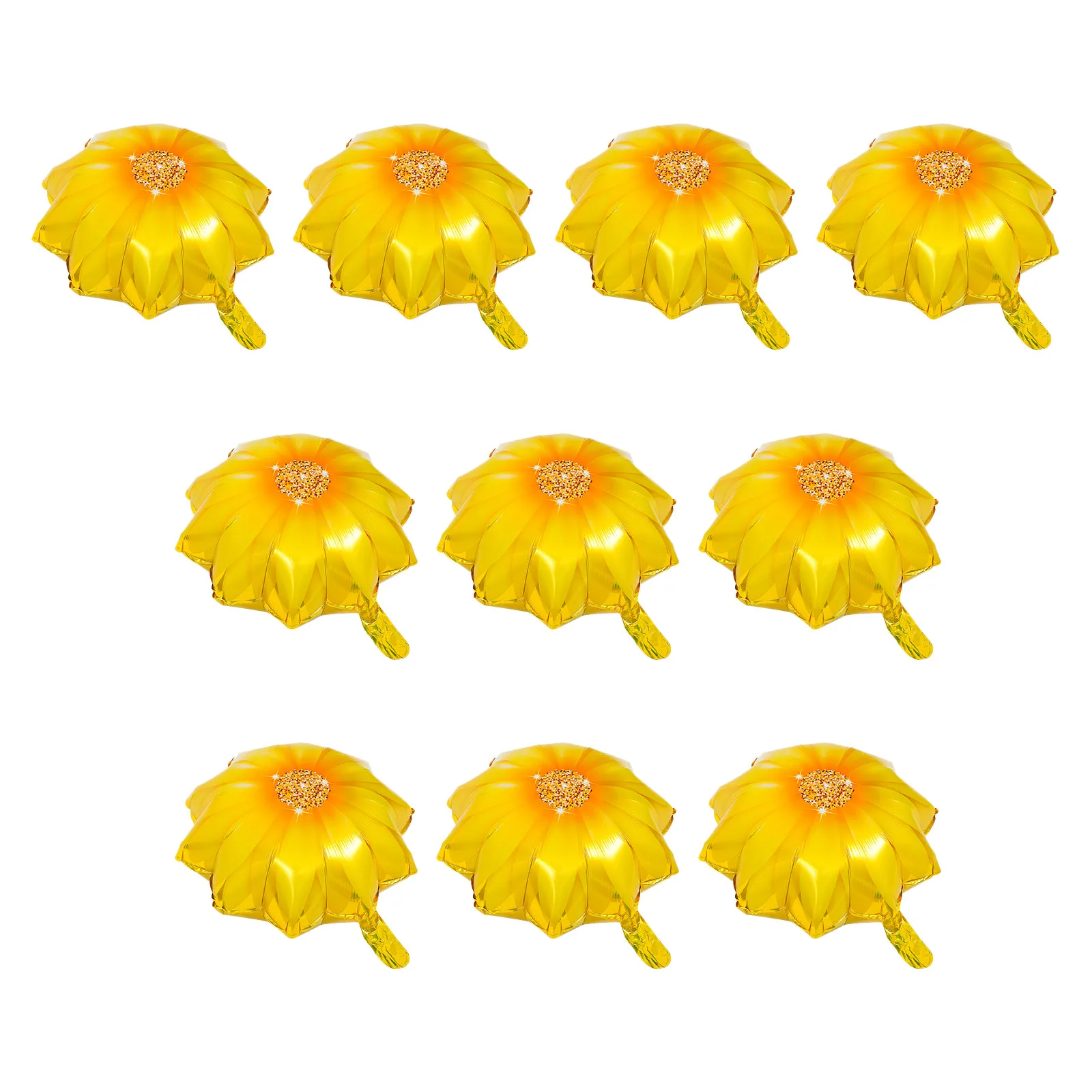 

10Pcs Sunflower Balloons Aluminium Film Flower Shape Party Decor Bright Colors Birthday Layout Birthday Balloons