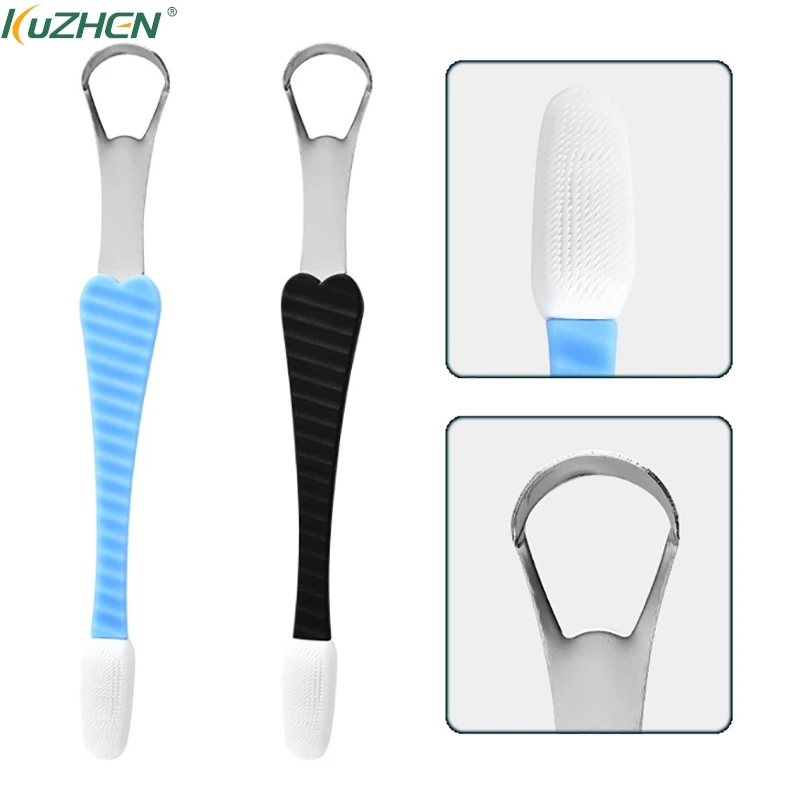 

Portable Tongue Cleaner Stainless Steel Double-ended Tongue Scraper To Remove Bad Breath Mouth Cleaner Board Reuse Oral Care