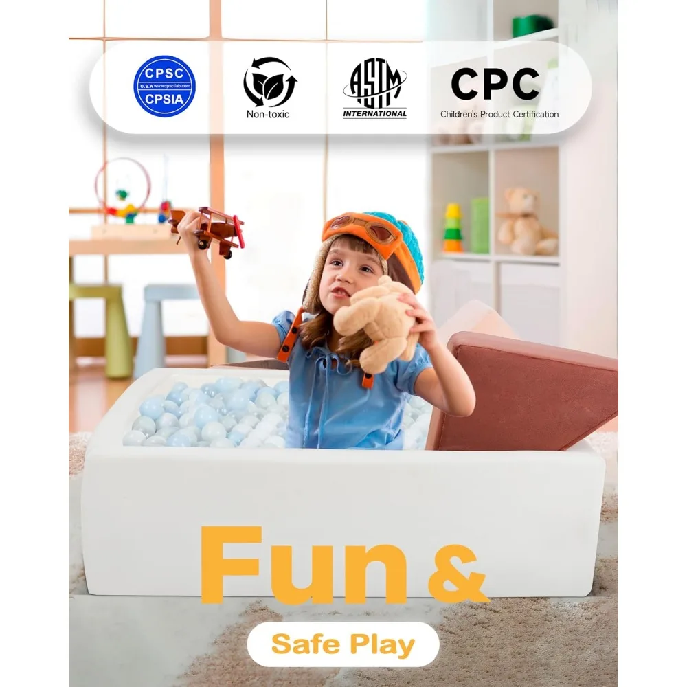 Divano da gioco per bambini con puzzle quadrati Tangram, mobili per divani modulari per la risoluzione dei puzzle e la costruzione dei posti