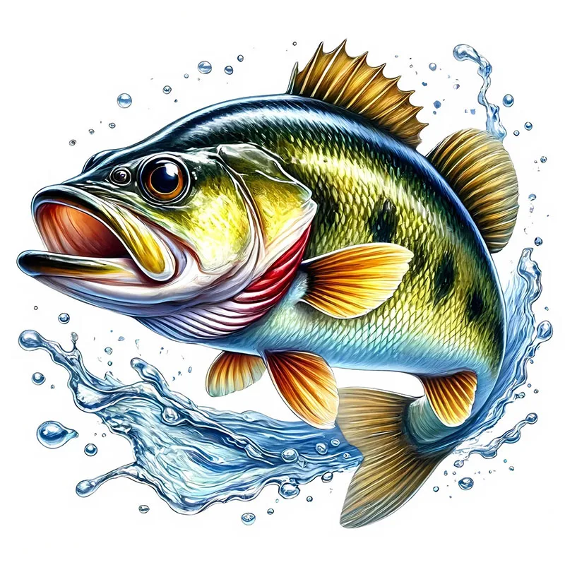 Smallmouth Bass Stickers, Bedroom Entryway Living Room Porch Home Decoration Wall Stickers, Removable Stickers