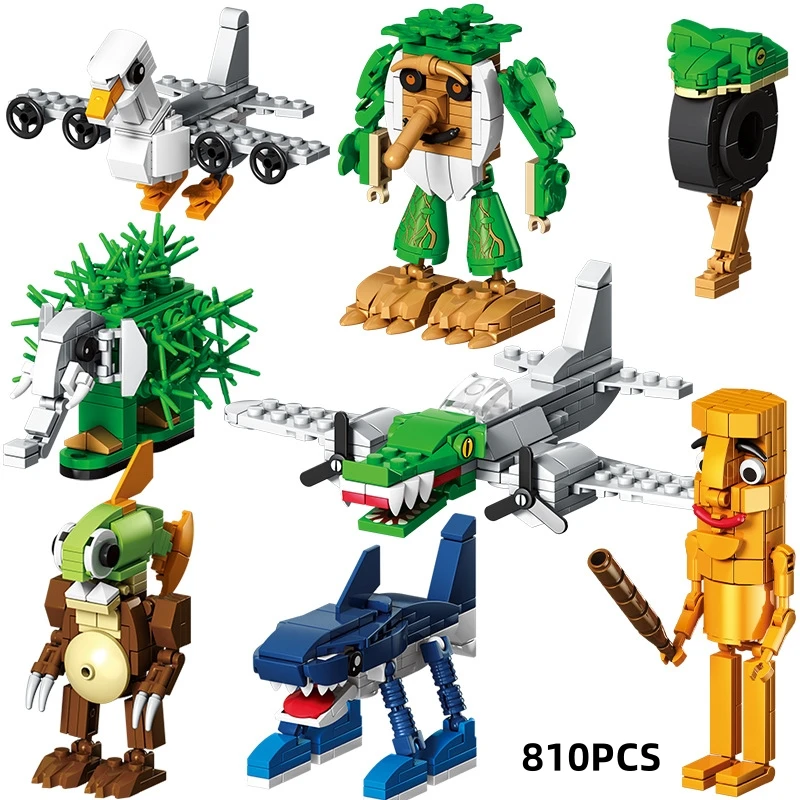 

Итальянский мозг, животные, Tung Tung, Sahur, строительные блоки Tralalelo Tralala SharkBricks, игрушка в подарок для детей