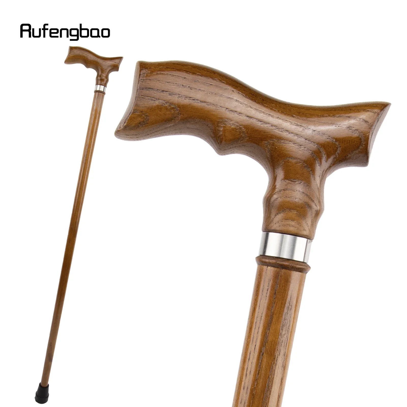 

Yellow Wooden Single Joint Fashion Walking Stick Decorative Cospaly Party Walking Cane Halloween Mace Crutch Wand Crosier 93cm