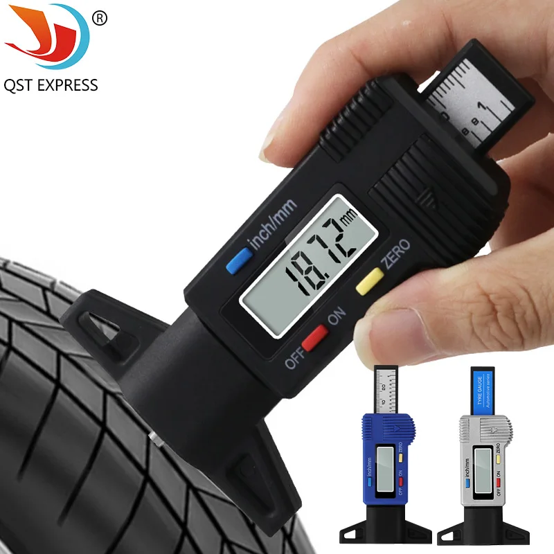 Medidor Digital de profundidad de la banda de rodadura para neumáticos de coche, medidor de espesor, herramientas de medición de detección de desgaste de neumáticos de automóvil, pinza de profundidad