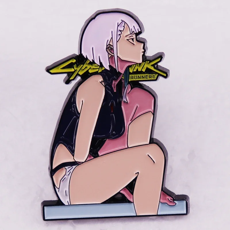 Lucy soft Enamel Pin Lucyna Kushinada Badge Anime Girl Game Character Brooch Jewelry Gamer Fans Gift