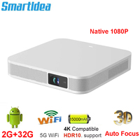 Smartldea Native full hd 1920 x 1080p DLP 4K 3D projector build 15000mah battery for meeting presentation or camping projector