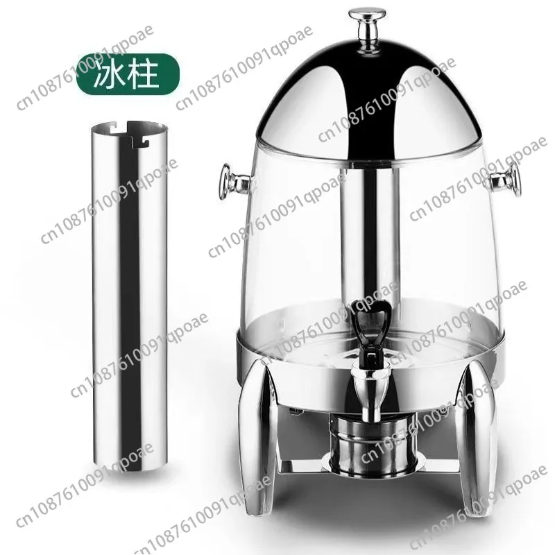 Commercial Stainless Steel Beverage Dispenser Insulated Transparent Juice Milk Coffee Warmer for Hotel Buffet Catering Use