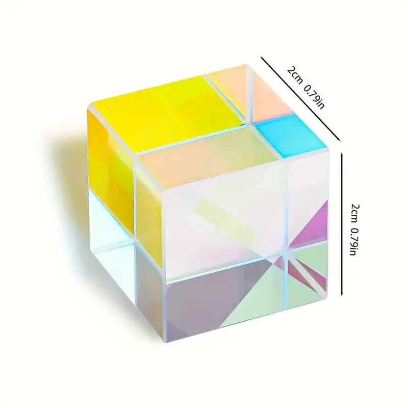 1 pc solar glass prism cube, optical RGB dispersion prism, for physics teaching, research, decorative arts education