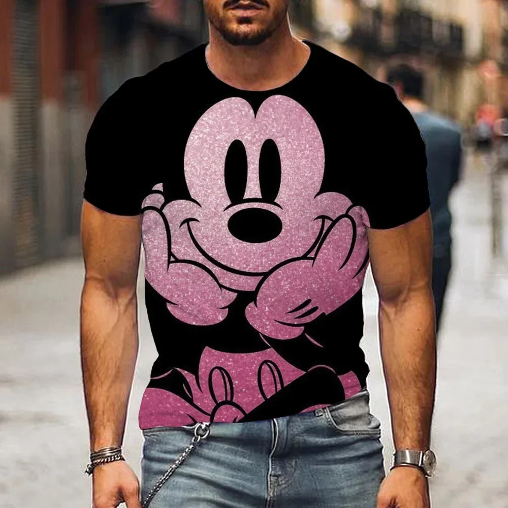 Disney Men\'s T Shirt Mickey Mouse 3d Printed Cartoon TShirts Male Summer Couple T-shirt Street Tops Tee