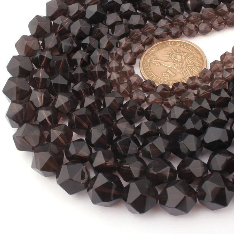 

Natural Smokys Quartz Cube Faceted Stone Beads Strand 15 Inches For Necklace Bracelat Jewelry Making DIY Loose Beads 6/8/10mm
