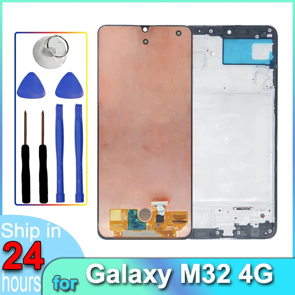 samsung-galaxy-m32-4g-lcd-ディスプレイタッチスクリーンデジタイザーアセンブリ交換用-lcd-samsung-m32-4g-m325-lcd-フレーム付き