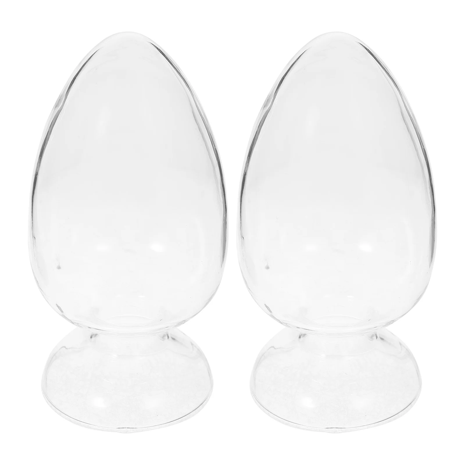 

2Pcs Chicken Heart Glass Storage Bottles Smooth Surface Stable Sealing Plug Transparent Body Science Display Laboratory Glass