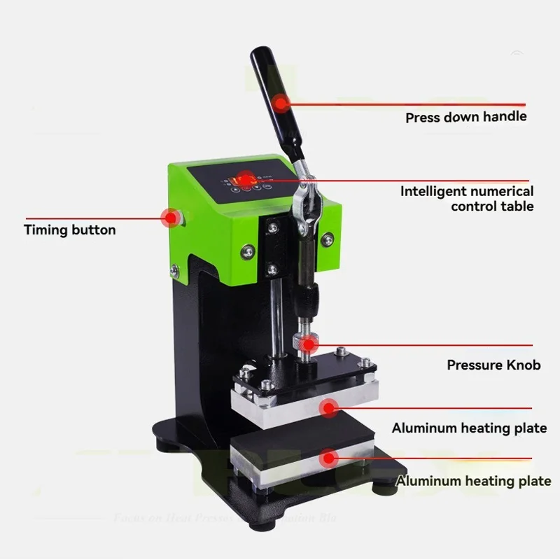 Hot Rosin Press Machine Top And Bottom Heating Dual Plate Heated Transfer Press Portable Rosin Machine