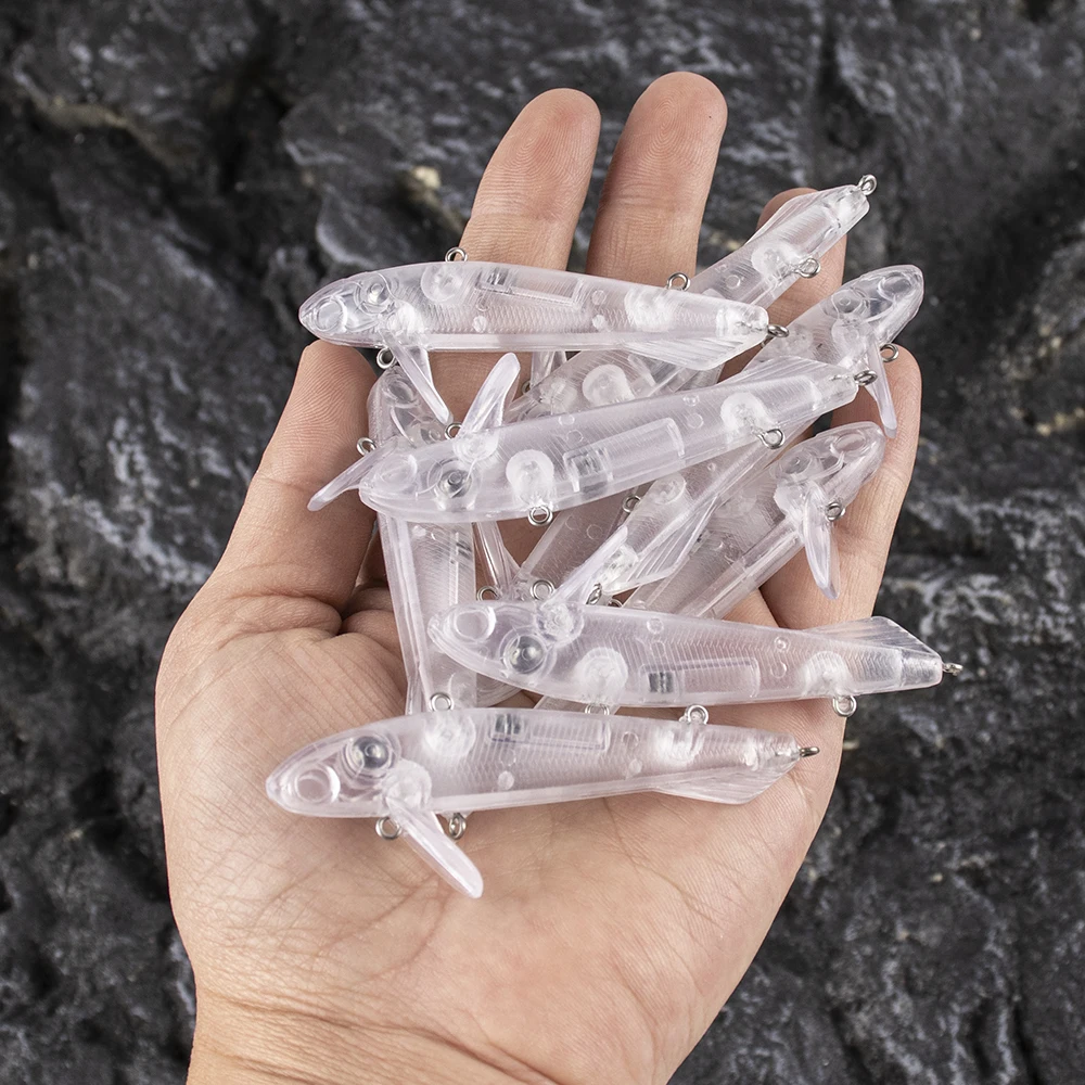 AYWFISH Unpainted Crankbait Fishing Lure 7CM 4G Floating Body Mini Shallow Hard Minnow Lure Small Wobbler Blanks 20PCS / LOT - view 4