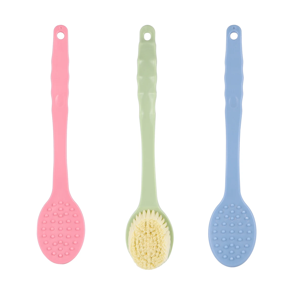 

3Pcs Long Handle Bath Brush Body Cleaning Scrubbers Back Massager Shower Bristle Relaxing Muscle Accessories Bath