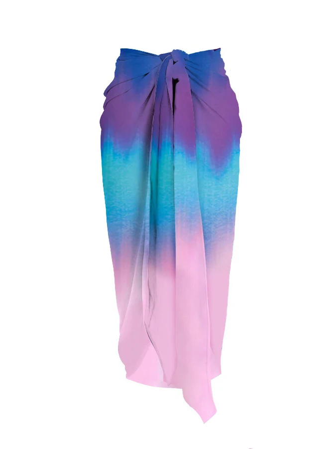 Ombre Print Eendelig Badpak En Cover Up Diepe V-Hals Badkleding Voor Dames Strandstijl Badpakken Zonder Rugleuning Nieuwe Mode 2023