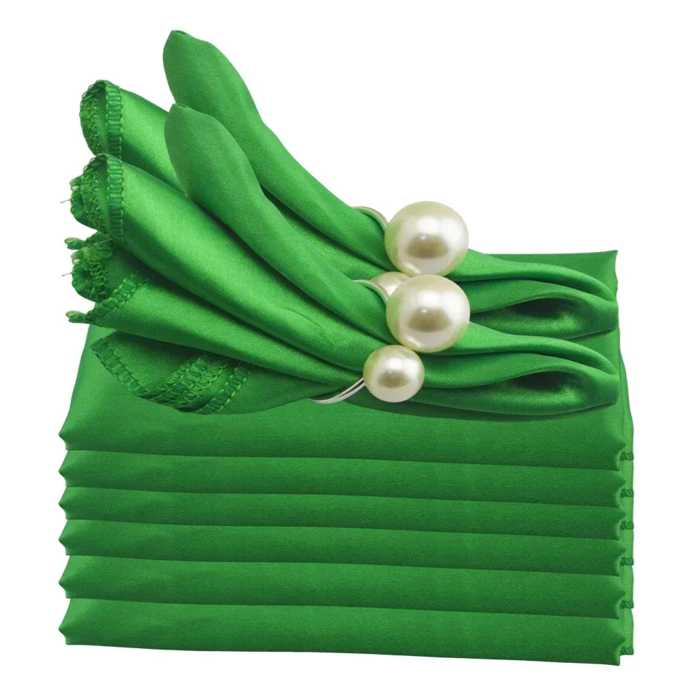 50pcs Satin Napkins For Wedding Table Decoration 48x48cm Christmas Birthday Baby Shower Banquet Restaurant Coffe/Dinner Towels
