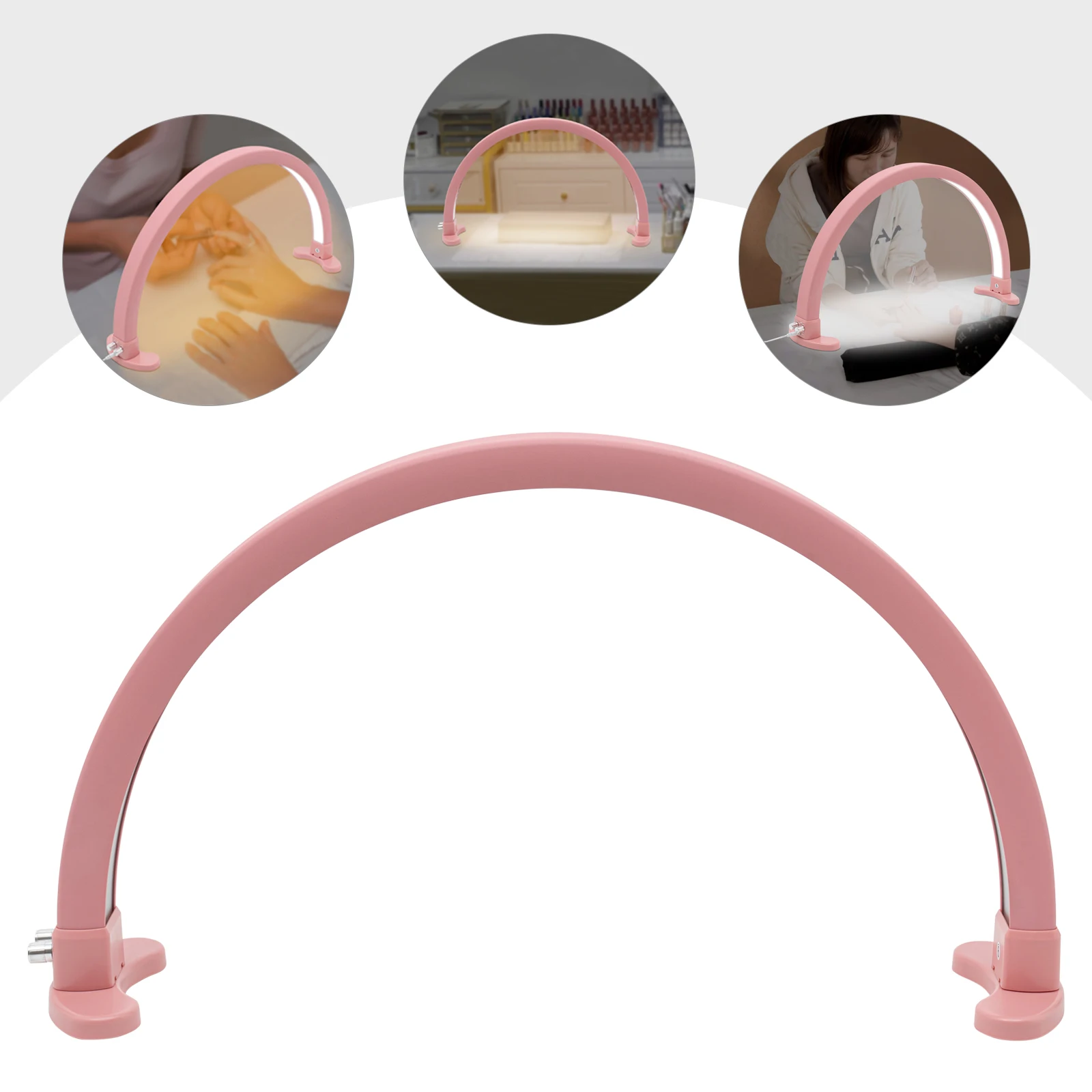 

Настольная лампа для маникюра Half-Moon для профессионалов, светодиодная лампа 2400 люмен для ногтей, розовая светодиодная лампа для маникюра