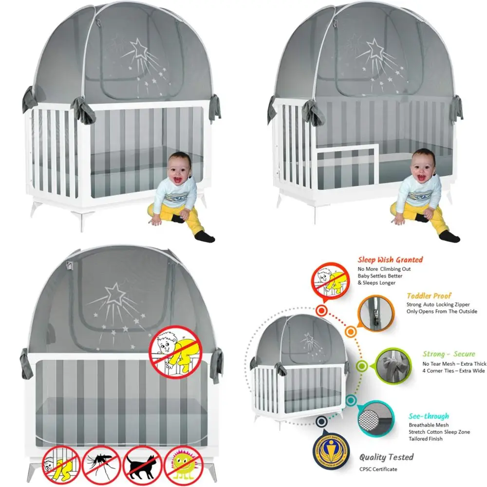 

Aussie Cot Net - Baby Crib Safety Tent for Preventing Climb-Outs - Toddler-Proof Crib Netting with Mosquito Protection