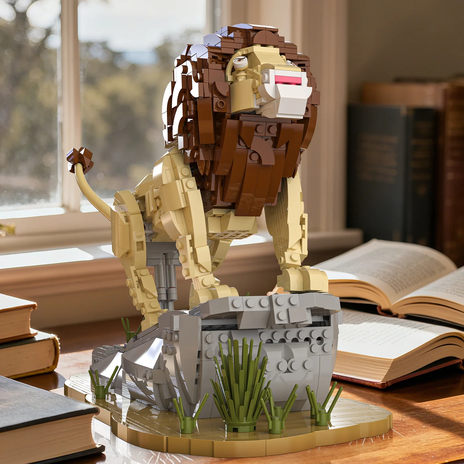 동물 사자 블록 피규어 장난감 - 어린이를 위한 재미있는 교육용 동물원 동물 세트